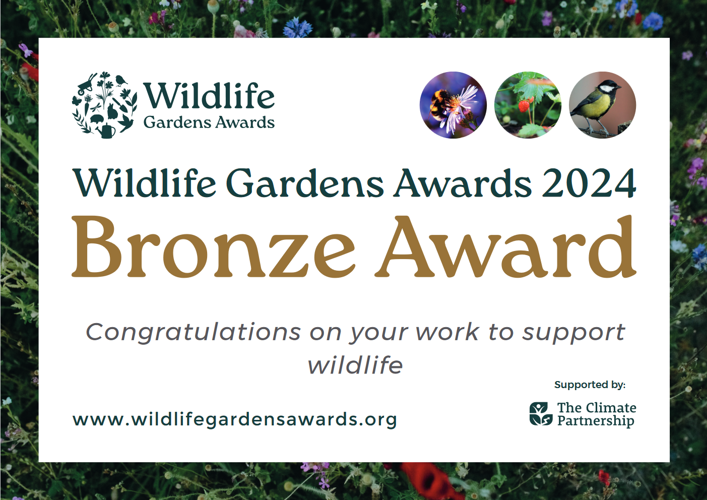 Wildlife Garden Awards 2024 - Bronze Awards
